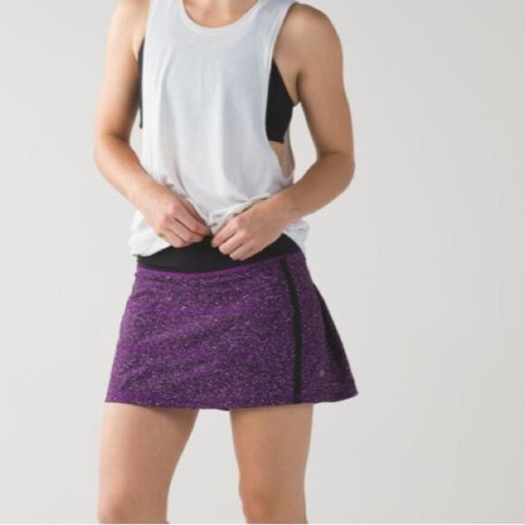 Lululemon Pace Rival Skirt II 4 Powdered Rose Tender Violet / Black - Picture 1 of 8